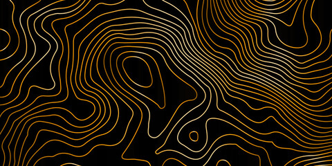 Topography relief, Vector illustration of heights map topographic backdrop, Background of the topographic map. Topographic map lines, contour background. wood grain texture. Dense lines.  - obrazy, fototapety, plakaty
