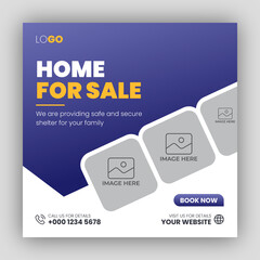 Obraz premium Real estate business social media post and square flyer template design