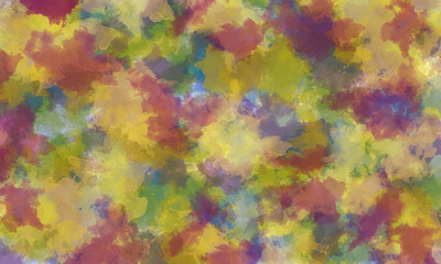 Abstract summer translucent watercolor background in yellow, purple, green and blue tones
