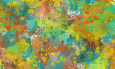 Rainbow watercolor background splashes