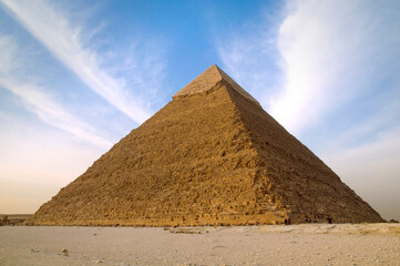 Fototapeta na wymiar Famous world's ancient monument - a Pyramid of Giza.