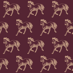 Animal horses seamless pattern texture