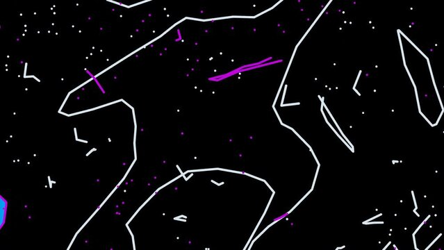 Graphic strokes flickering. Color screensaver background. Experimental animation of acid-bright scribbles.