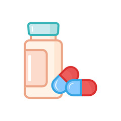 Vector color icon with pills