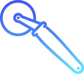 Pizza Cuttier Line Gradient