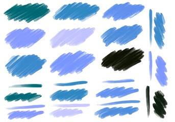 Obraz premium Set with paint markers stripes for magazines and cards and hobbies and notebooks and stickers and kids