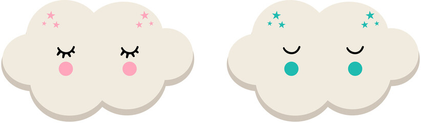 Baby cloud icon for girl and boy