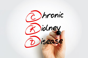 CKD - Chronic Kidney Disease acronym with marker, health concept background