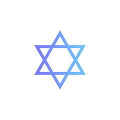 Fototapeta premium Star of David vector icon with gradient
