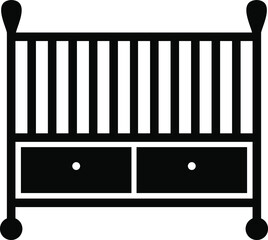 Baby Cot Glyph Icon