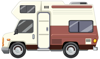 Cute camper van on white background