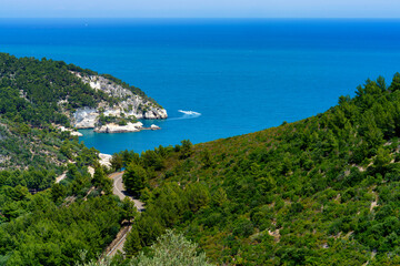 Fototapeta na wymiar Coast of Pugnochiuso, Gargano, Apulia, Italy
