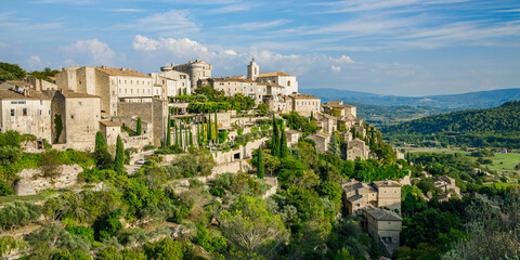 Fototapeta premium Gordes, a medieval village in the Luberon valley in France perched on a hilltop