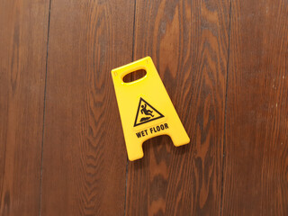 yellow wet floor warning sign toy