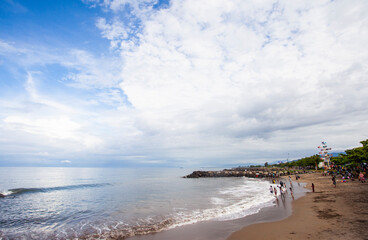 The beauty of Padang Beach with wave breaker, Padang Beach is a popular tourist destination in Padang City, West Sumatra, Indonesia. 