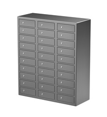 Bank safety lockers on white background
