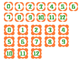花のようなフレームを伴った数字 / Numbers in Floweric Frames
