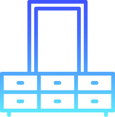 Dressing Table Line Gradient Icon