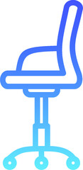 Office Chair III Line Gradient Icon
