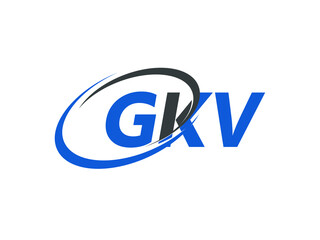 GKV letter creative modern elegant swoosh logo design
