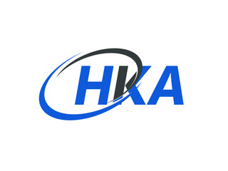 HKA letter creative modern elegant swoosh logo design