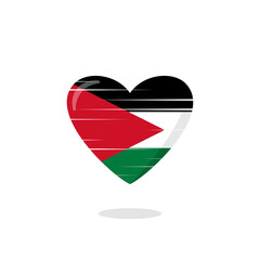 Palestine flag shaped love illustration