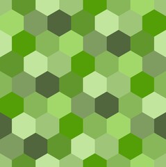 Fototapeta na wymiar Beautiful abstract seamless background of hexagons in different shades of green. Vector image.