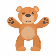 Teddy bear. Teddy bear toy, vector illustration
