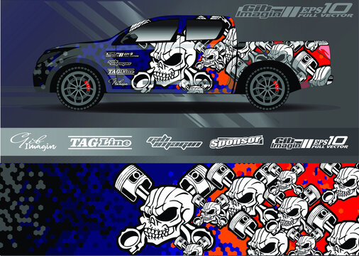 Modern abstract background for car wrap branding and automobile sticker decals livery