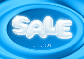 Sale promotion banner with 3d text