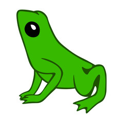 The frog sits cartoon cute animal illustration