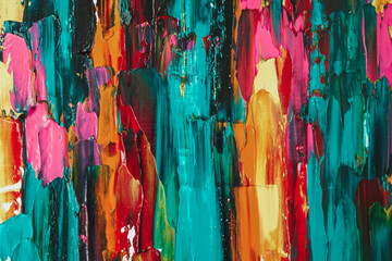 Abstract bright multicolored background with paint strokes