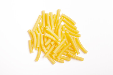 A pile of pasta on white background.
