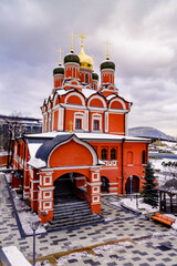 Cathedral of the icon of the Mother of God Sign of the former Znamensky monastery in Moscow. Russia.