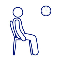 man sitting on a chair, rest room icon. waiting room, isolated pictogram human silhouette