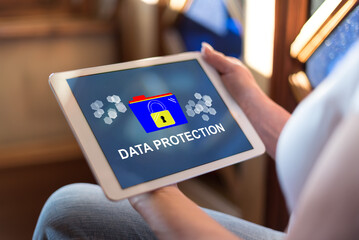 Data protection concept on a tablet