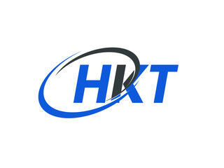 HKT letter creative modern elegant swoosh logo design