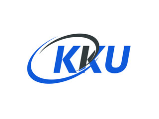KKU letter creative modern elegant swoosh logo design