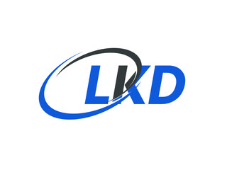 LKD letter creative modern elegant swoosh logo design