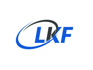 LKF letter creative modern elegant swoosh logo design