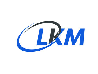LKM letter creative modern elegant swoosh logo design