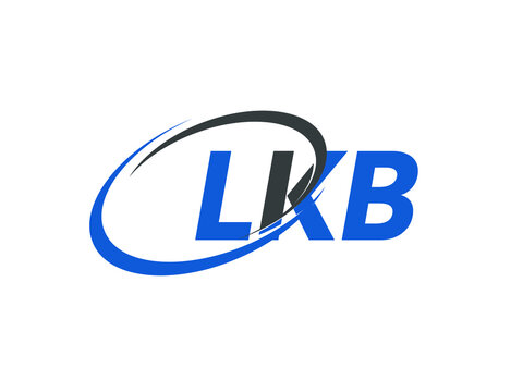 LKB letter creative modern elegant swoosh logo design