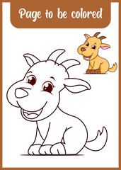 coloring book for kids. coloring goat