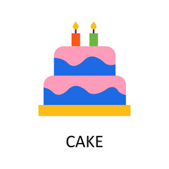 Cake vector Flat Icon Design illustration. Home Improvements Symbol on White background EPS 10 File