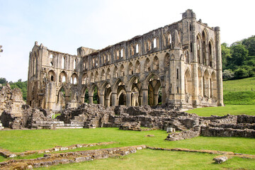 The spectacular ruins of Rievaulx Abbey in Yorkshire, for centuries the home of Cistercian monks...