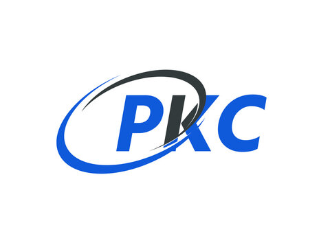 PKC letter creative modern elegant swoosh logo design