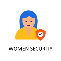 Women Security vector Flat Icon Design illustration. Home Improvements Symbol on White background EPS 10 File