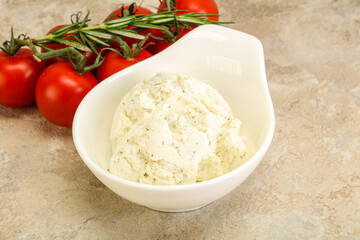 Soft cream cheese with herbs