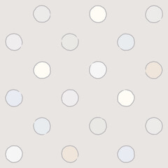 Seamless vector colorful polka dots pattern in pastel colors