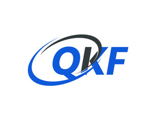 QKF letter creative modern elegant swoosh logo design